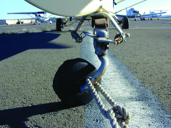 plane tied down