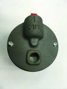 Wear port on rear of vacuum pump Berry
